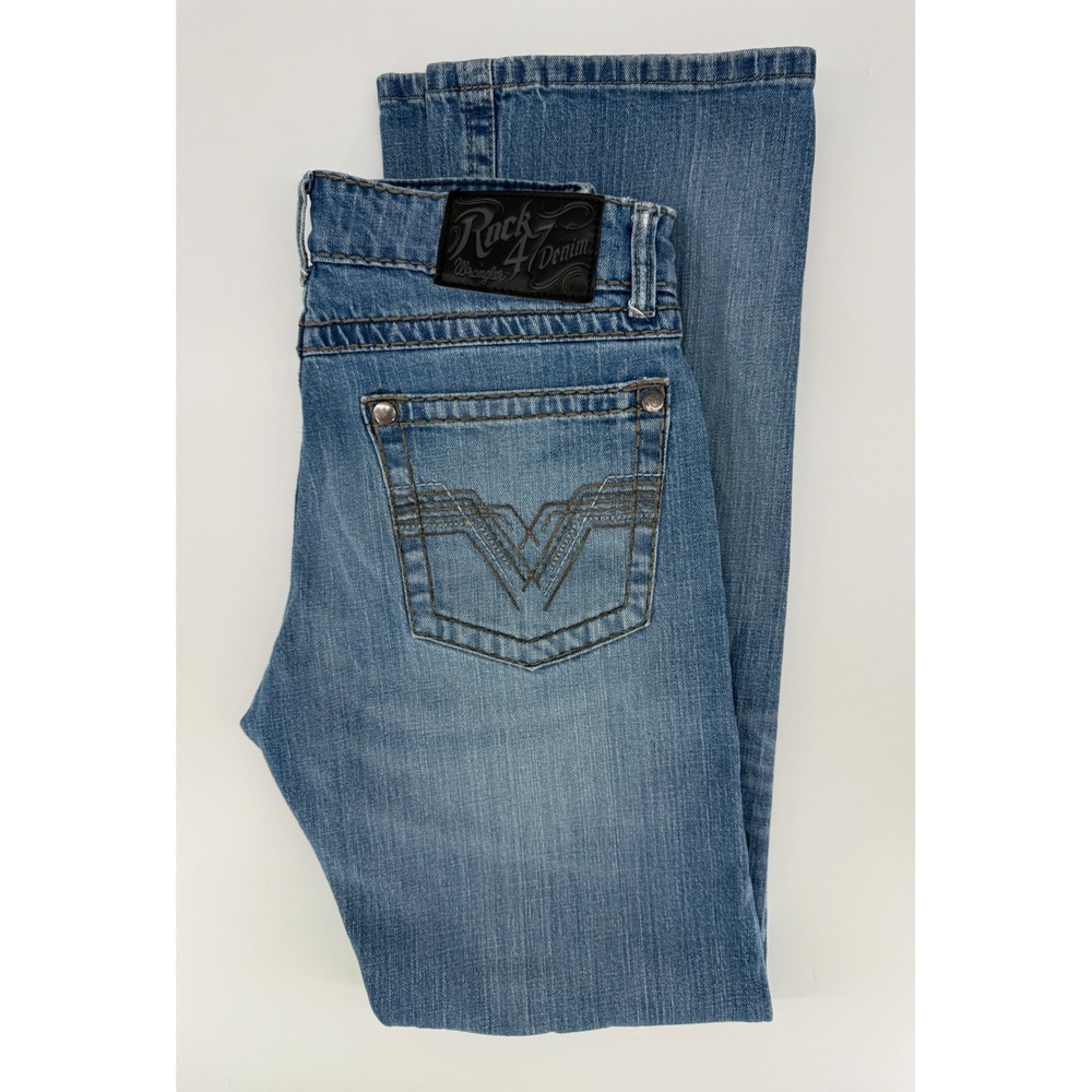 Wrangler Rock 47 Jeans Mens 30 Blue Slim Boot Western Denim Pants